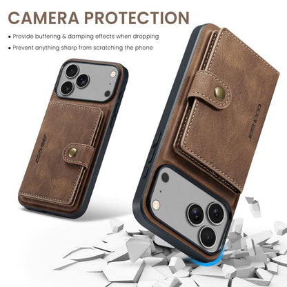 For iPhone 17 Pro Max JEEHOOD J01 Retro Magnetic Detachable Wallet Phone Case(Brown) - iPhone 17 Pro Max Cases by JEEHOOD | Online Shopping UK | buy2fix