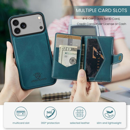 For iPhone 17 Pro Max JEEHOOD J01 Retro Magnetic Detachable Wallet Phone Case(Blue) - iPhone 17 Pro Max Cases by JEEHOOD | Online Shopping UK | buy2fix