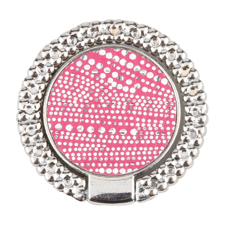 Flash Diamond Metal Mobile Phone Ring Holder(Silver+Rose Red) - Ring Holder by buy2fix | Online Shopping UK | buy2fix