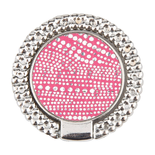 Flash Diamond Metal Mobile Phone Ring Holder(Silver+Rose Red) - Ring Holder by buy2fix | Online Shopping UK | buy2fix