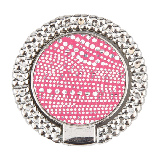 Flash Diamond Metal Mobile Phone Ring Holder(Silver+Rose Red)