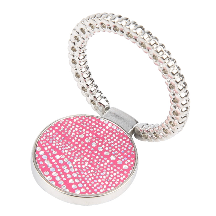 Flash Diamond Metal Mobile Phone Ring Holder(Silver+Rose Red) - Ring Holder by buy2fix | Online Shopping UK | buy2fix