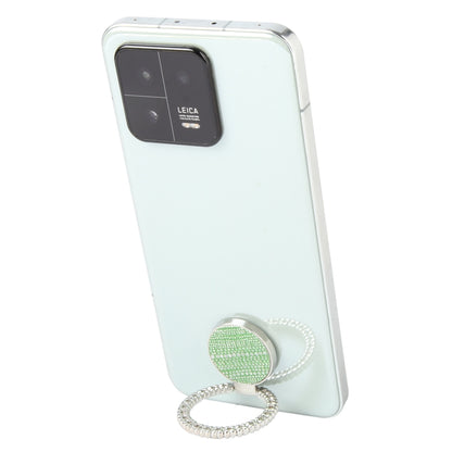 Flash Diamond Metal Mobile Phone Ring Holder(Silver+Green) - Ring Holder by buy2fix | Online Shopping UK | buy2fix