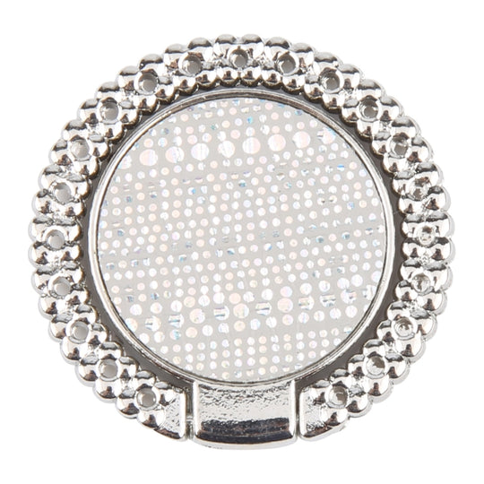 Flash Diamond Metal Mobile Phone Ring Holder(Silver+White)