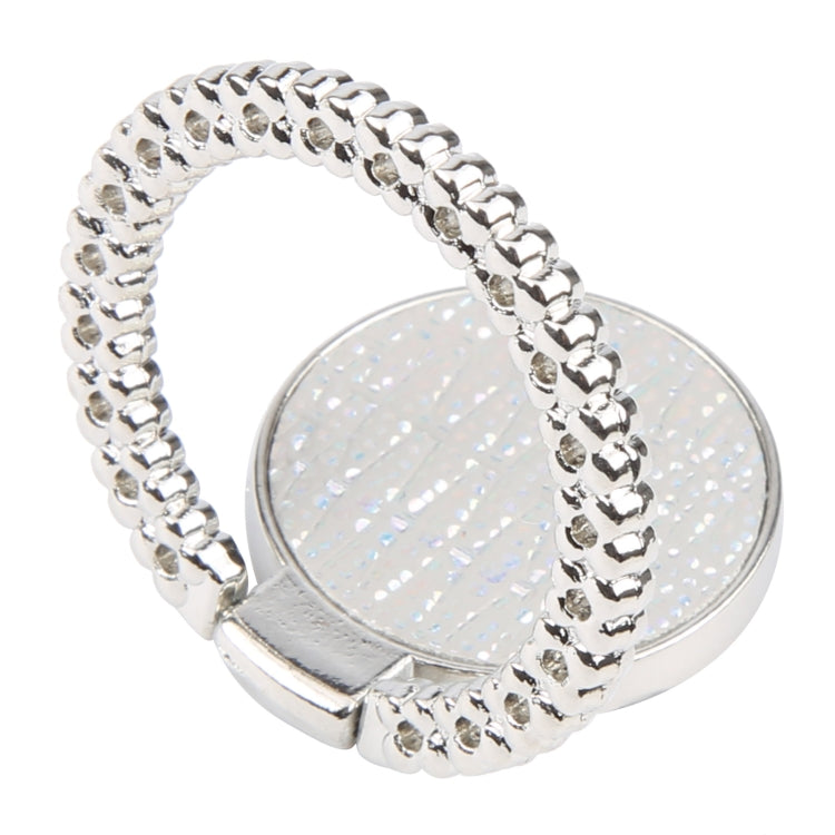 Flash Diamond Metal Mobile Phone Ring Holder(Silver+White) - Ring Holder by buy2fix | Online Shopping UK | buy2fix