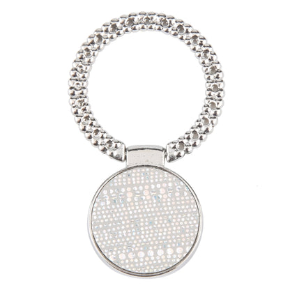 Flash Diamond Metal Mobile Phone Ring Holder(Silver+White) - Ring Holder by buy2fix | Online Shopping UK | buy2fix