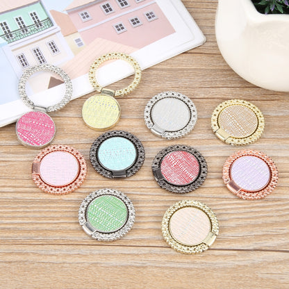 Flash Diamond Metal Mobile Phone Ring Holder(Silver+Rose Red) - Ring Holder by buy2fix | Online Shopping UK | buy2fix