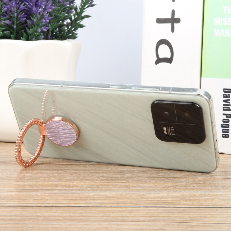 Flash Diamond Metal Mobile Phone Ring Holder(Rose Gold+Purple) - Ring Holder by buy2fix | Online Shopping UK | buy2fix