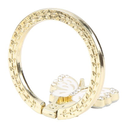Butterfly Metal Mobile Phone Ring Holder(White) - Ring Holder by buy2fix | Online Shopping UK | buy2fix