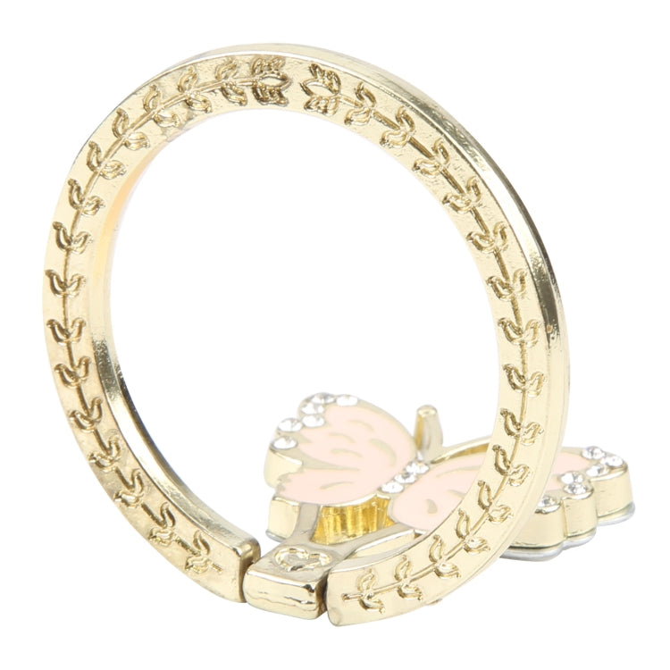 Butterfly Metal Mobile Phone Ring Holder(Pink) - Ring Holder by buy2fix | Online Shopping UK | buy2fix