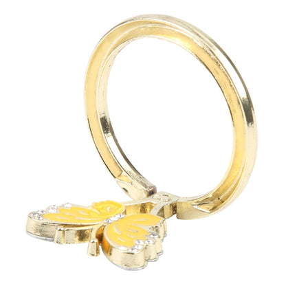 Butterfly Metal Mobile Phone Ring Holder(Yellow) - Ring Holder by buy2fix | Online Shopping UK | buy2fix