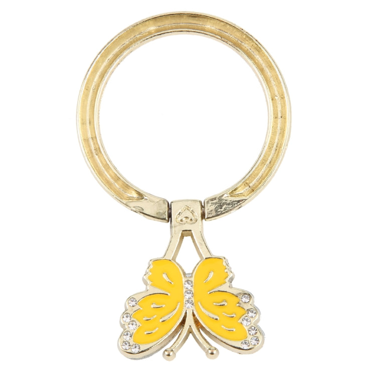 Butterfly Metal Mobile Phone Ring Holder(Yellow) - Ring Holder by buy2fix | Online Shopping UK | buy2fix