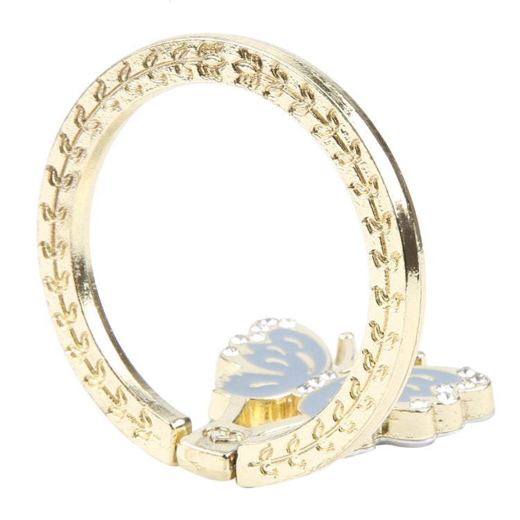Butterfly Metal Mobile Phone Ring Holder(Blue) - Ring Holder by buy2fix | Online Shopping UK | buy2fix