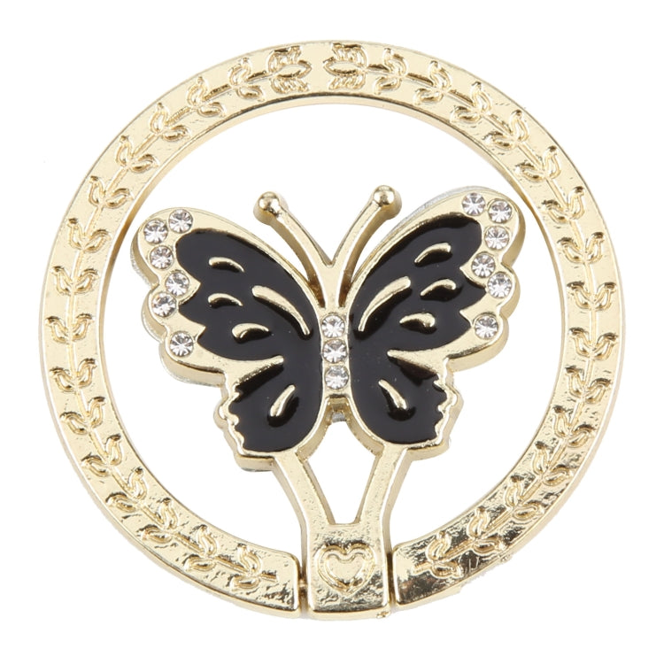 Butterfly Metal Mobile Phone Ring Holder(Black) - Ring Holder by buy2fix | Online Shopping UK | buy2fix