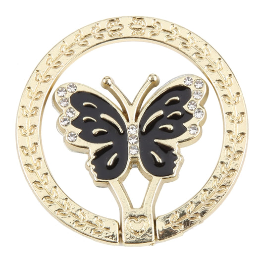 Butterfly Metal Mobile Phone Ring Holder(Black) - Ring Holder by buy2fix | Online Shopping UK | buy2fix