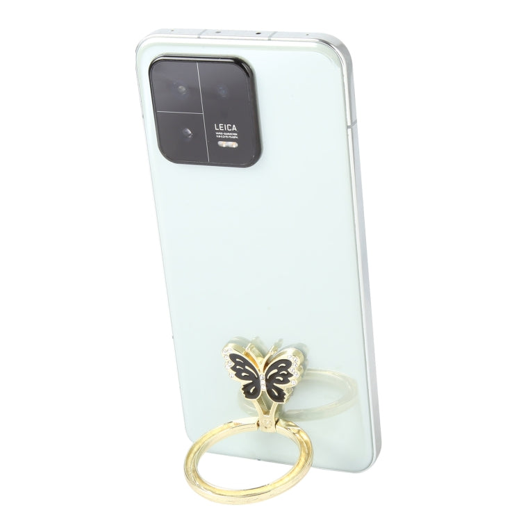 Butterfly Metal Mobile Phone Ring Holder(Black) - Ring Holder by buy2fix | Online Shopping UK | buy2fix