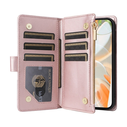 For Google Pixel 9 / 9 Pro Crossbody Zipper Wallet Rhombus Leather Phone Case(Rose Gold) by buy2fix