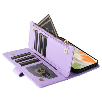 For Google Pixel 9 / 9 Pro Crossbody Zipper Wallet Rhombus Leather Phone Case(Purple) by buy2fix