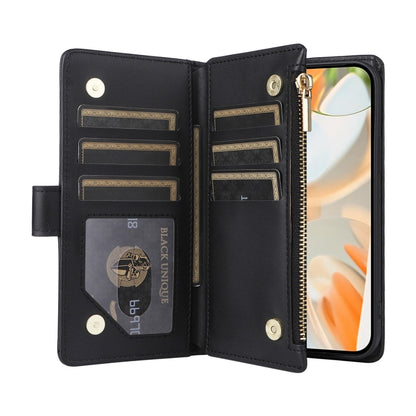 For Google Pixel 9 / 9 Pro Crossbody Zipper Wallet Rhombus Leather Phone Case(Black) by buy2fix