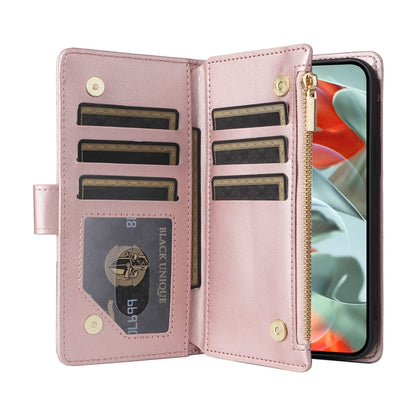 For Google Pixel 9 Pro XL Crossbody Zipper Wallet Rhombus Leather Phone Case(Rose Gold) by buy2fix