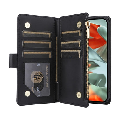 For Google Pixel 9 Pro XL Crossbody Zipper Wallet Rhombus Leather Phone Case(Black) by buy2fix