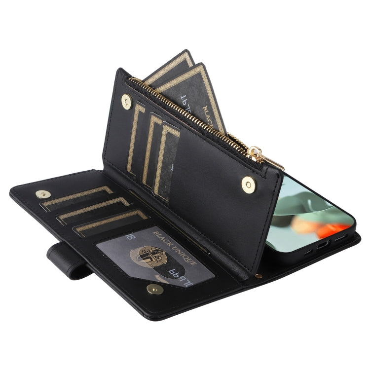 For Google Pixel 9 Pro XL Crossbody Zipper Wallet Rhombus Leather Phone Case(Black) by buy2fix