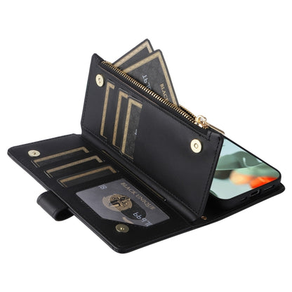 For Google Pixel 9 Pro XL Crossbody Zipper Wallet Rhombus Leather Phone Case(Black) by buy2fix