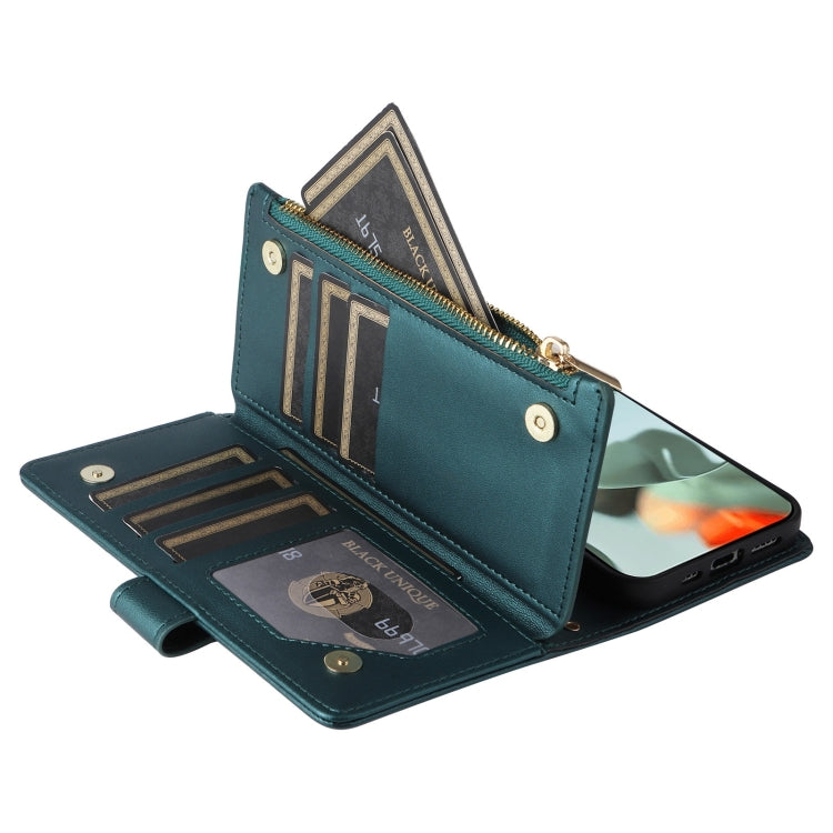 For Google Pixel 9 Pro XL Crossbody Zipper Wallet Rhombus Leather Phone Case(Green) by buy2fix