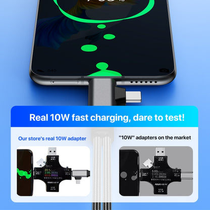 4 in 1 USB-C / Type-C, 8 Pin to 3.5mm, USB-C / Type-C Audio Adapter Cable, Length:70mm(Black) - Earphone Adapter by buy2fix | Online Shopping UK | buy2fix