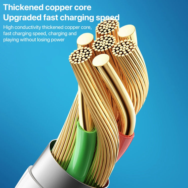 4 in 1 USB-C / Type-C, 8 Pin to 3.5mm, USB-C / Type-C Audio Adapter Cable, Length:70mm(Black) - Earphone Adapter by buy2fix | Online Shopping UK | buy2fix