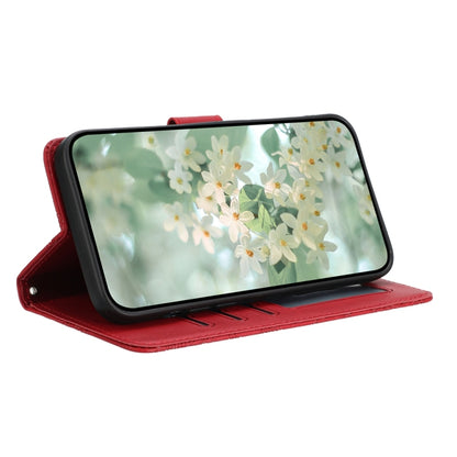 For iPhone 16 Pro Max Floral Embossed Pattern Leather Phone Case(Red) by buy2fix