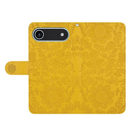 For iPhone Air Floral Embossed Pattern Leather Phone Case(Yellow) - iPhone Air Cases by buy2fix | Online Shopping UK | buy2fix