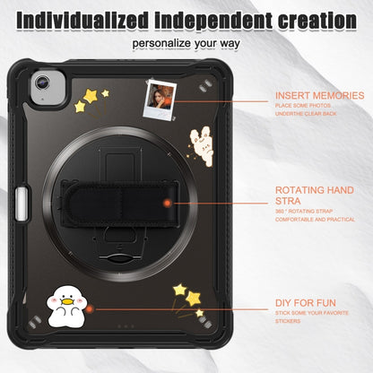 For iPad Air 11 2025 / 2024 Heavy Duty Hybrid Tablet Case with Hand Grip & Strap(Black) by buy2fix