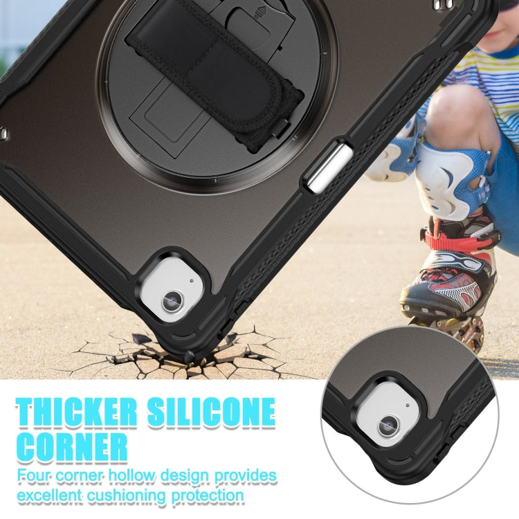 For iPad Air 11 2025 / 2024 Heavy Duty Hybrid Tablet Case with Hand Grip & Strap(Black) by buy2fix