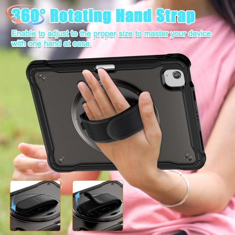 For iPad Air 11 2025 / 2024 Heavy Duty Hybrid Tablet Case with Hand Grip & Strap(Black) by buy2fix