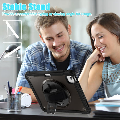 For iPad Air 11 2025 / 2024 Heavy Duty Hybrid Tablet Case with Hand Grip & Strap(Black) by buy2fix