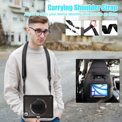 For iPad Air 11 2025 / 2024 Heavy Duty Hybrid Tablet Case with Hand Grip & Strap(Black) by buy2fix