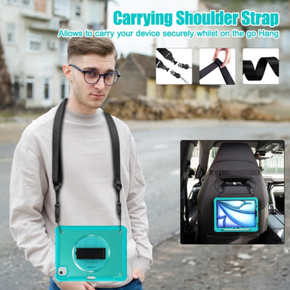 For iPad Air 11 2025 / 2024 Heavy Duty Hybrid Tablet Case with Hand Grip & Strap(Light Blue) - iPad Air 11 2025 / 2024 Cases by buy2fix | Online Shopping UK | buy2fix