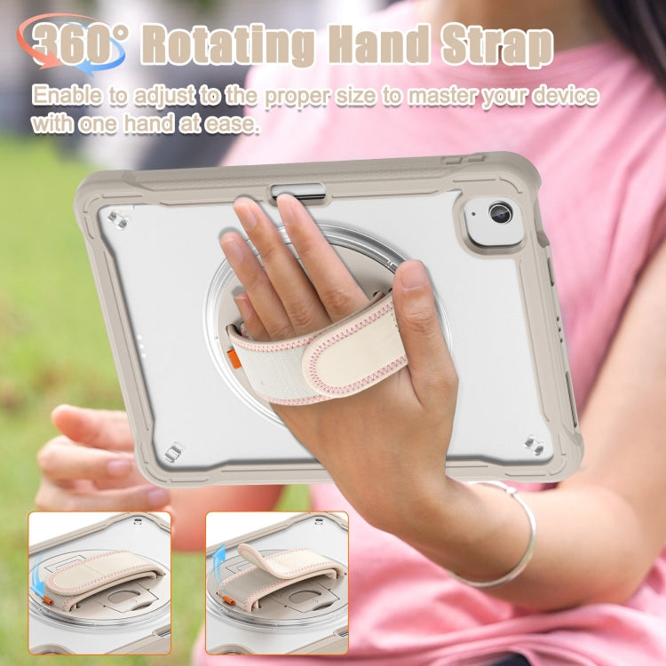 For iPad Air 11 2025 / 2024 Heavy Duty Hybrid Tablet Case with Hand Grip & Strap(Khaki) - iPad Air 11 2025 / 2024 Cases by buy2fix | Online Shopping UK | buy2fix