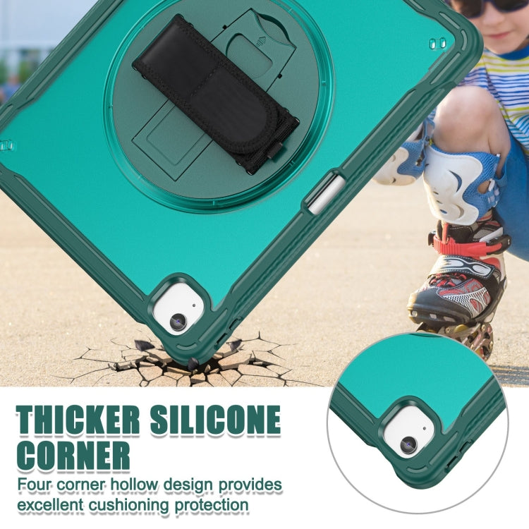 For iPad Air 13 2025 / 2024 Heavy Duty Hybrid Tablet Case with Hand Grip & Strap(Dark Green) - iPad Air 13 2025 / 2024 Cases by buy2fix | Online Shopping UK | buy2fix