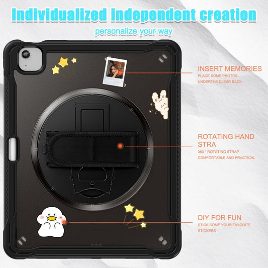 For iPad Air 13 2025 / 2024 Heavy Duty Hybrid Tablet Case with Hand Grip & Strap(Black) - iPad Air 13 2025 / 2024 Cases by buy2fix | Online Shopping UK | buy2fix