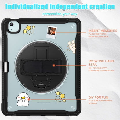 For iPad Air 13 2025 / 2024 Heavy Duty Hybrid Tablet Case with Hand Grip & Strap(Black Transparent) - iPad Air 13 2025 / 2024 Cases by buy2fix | Online Shopping UK | buy2fix