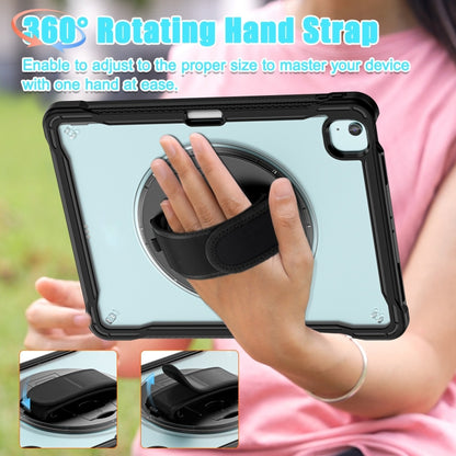 For iPad Air 13 2025 / 2024 Heavy Duty Hybrid Tablet Case with Hand Grip & Strap(Black Transparent) - iPad Air 13 2025 / 2024 Cases by buy2fix | Online Shopping UK | buy2fix