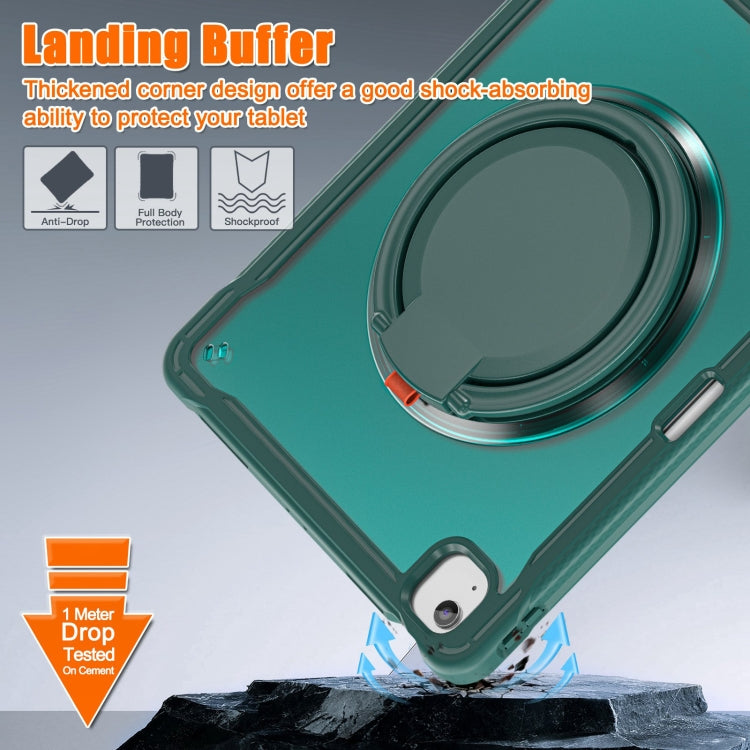 For iPad Air 13 2025 / 2024 Heavy Duty Hybrid Tablet Case with Handle & Strap(Dark Green) - iPad Air 13 2025 / 2024 Cases by buy2fix | Online Shopping UK | buy2fix