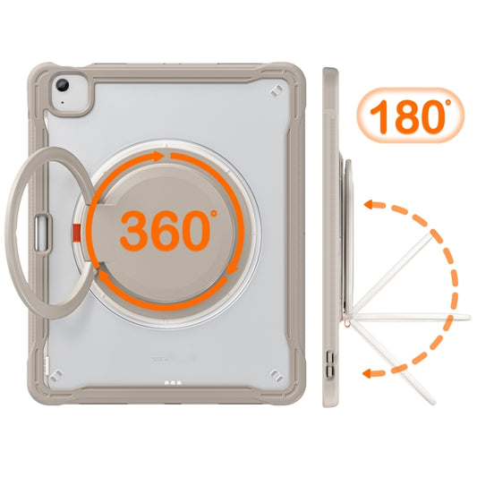 For iPad Air 13 2025 / 2024 Powerful Sailor Ring Holder Heavy Duty Hybrid Tablet Case with Strap(Khaki) - iPad Air 13 2025 / 2024 Cases by buy2fix | Online Shopping UK | buy2fix