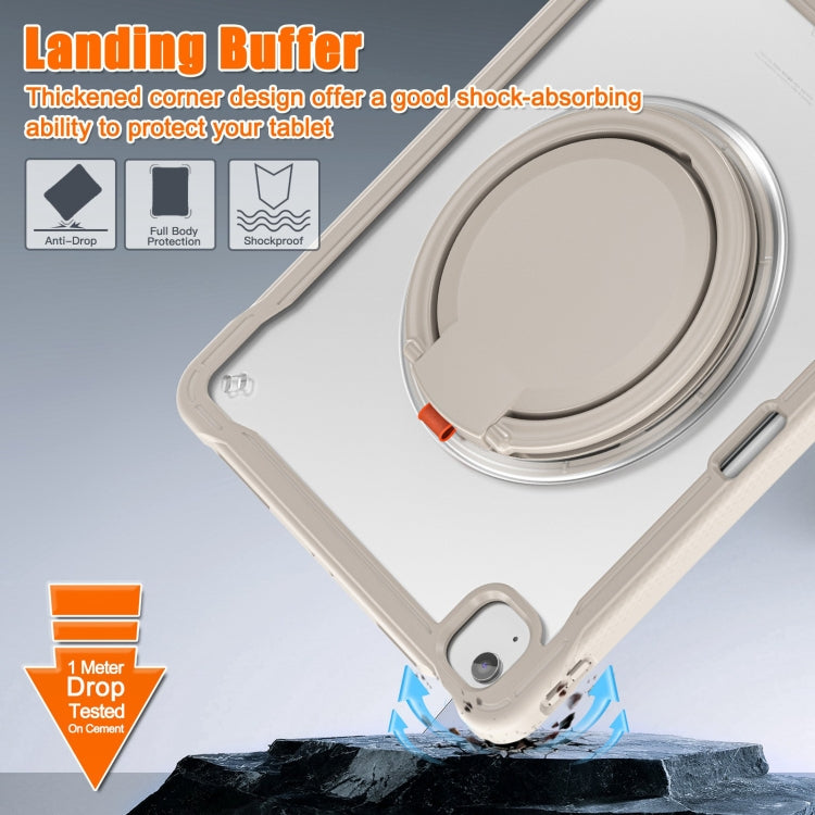 For iPad Air 13 2025 / 2024 Powerful Sailor Ring Holder Heavy Duty Hybrid Tablet Case with Strap(Khaki) - iPad Air 13 2025 / 2024 Cases by buy2fix | Online Shopping UK | buy2fix