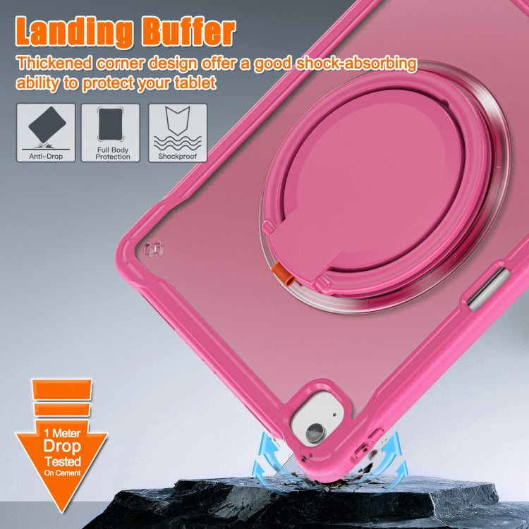 For iPad Air 13 2025 / 2024 Powerful Sailor Ring Holder Heavy Duty Hybrid Tablet Case with Strap(Rose Red) - iPad Air 13 2025 / 2024 Cases by buy2fix | Online Shopping UK | buy2fix