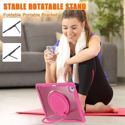 For iPad Air 13 2025 / 2024 Powerful Sailor Ring Holder Heavy Duty Hybrid Tablet Case with Strap(Rose Red) - iPad Air 13 2025 / 2024 Cases by buy2fix | Online Shopping UK | buy2fix