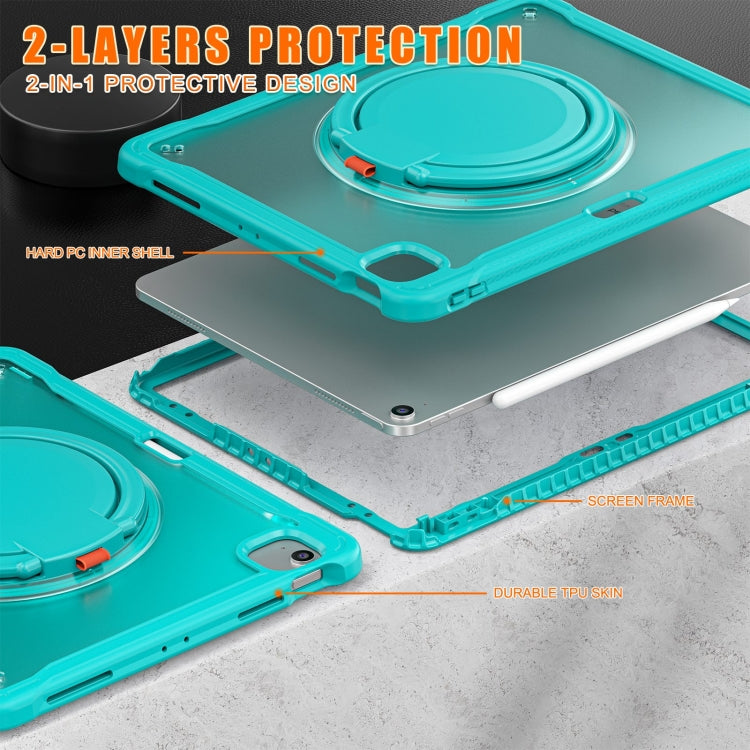 For iPad Air 13 2025 / 2024 Powerful Sailor Ring Holder Heavy Duty Hybrid Tablet Case with Strap(Light Blue) - iPad Air 13 2025 / 2024 Cases by buy2fix | Online Shopping UK | buy2fix