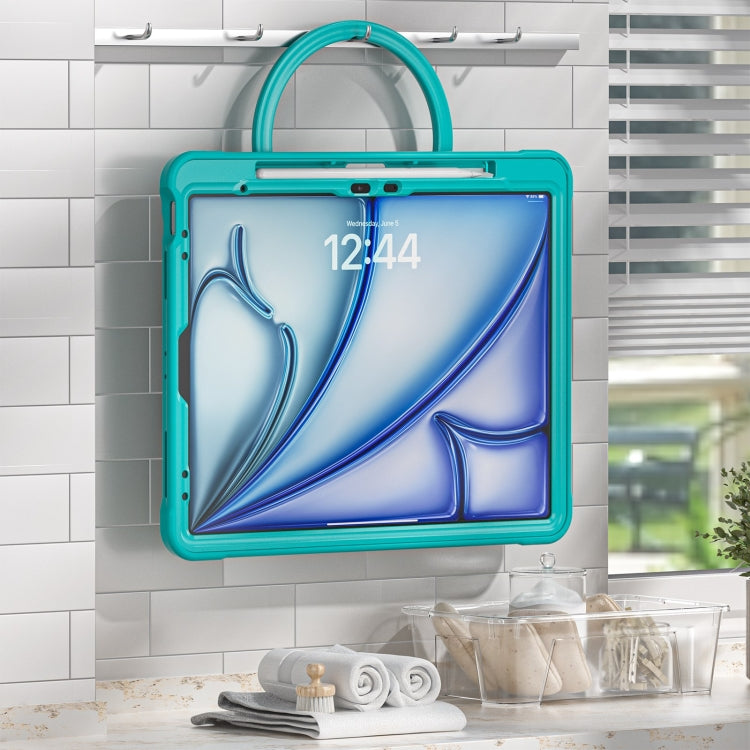 For iPad Air 13 2025 / 2024 Powerful Sailor Ring Holder Heavy Duty Hybrid Tablet Case with Strap(Light Blue) - iPad Air 13 2025 / 2024 Cases by buy2fix | Online Shopping UK | buy2fix